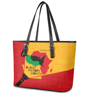 Black History Month Leather Tote Bag - African February Design