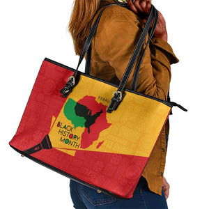 Black History Month Leather Tote Bag - African February Design