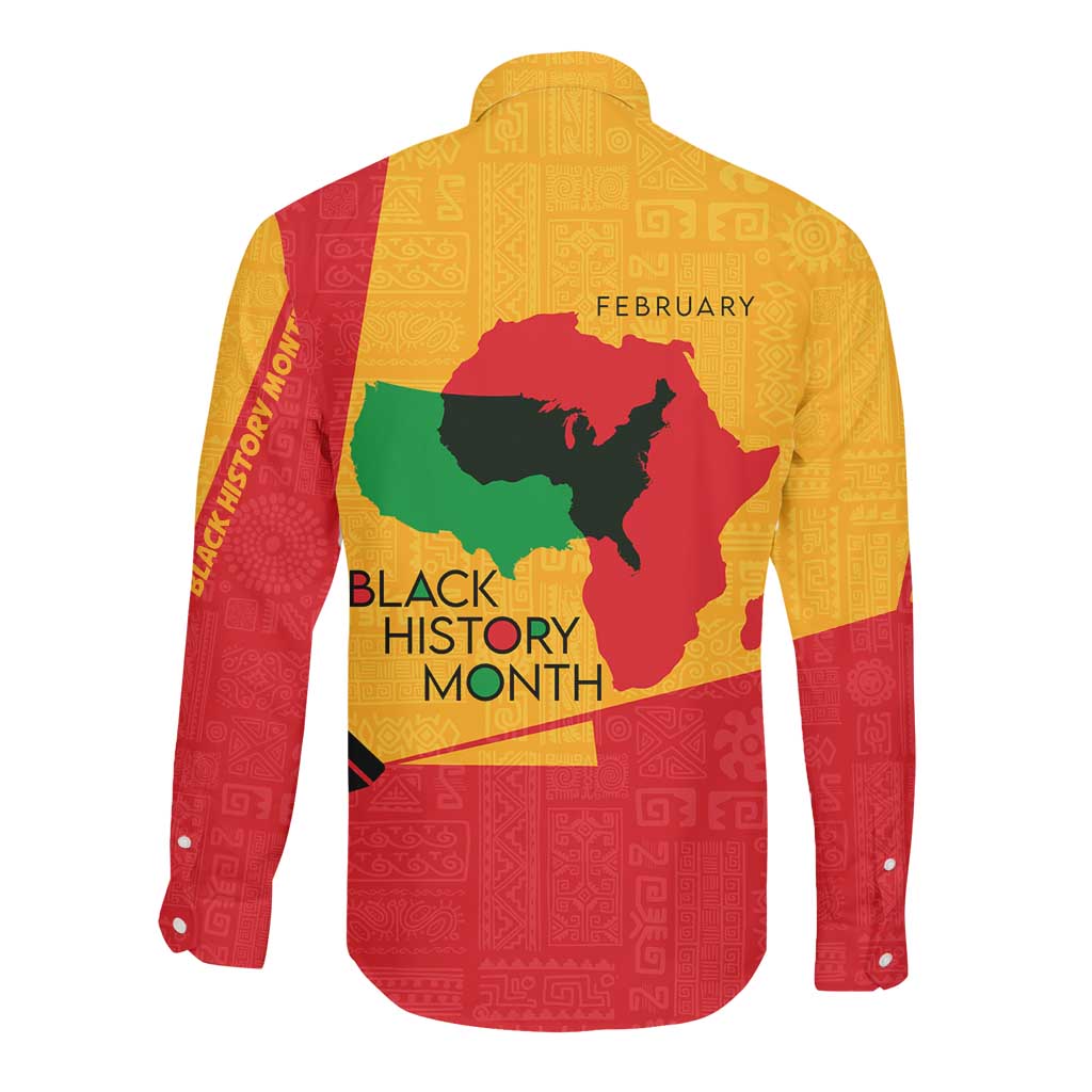 Black History Month Long Sleeve Button Shirt - African February Design