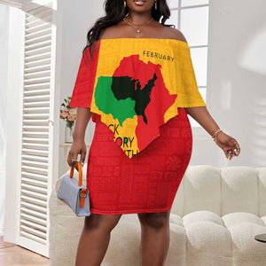 Black History Month Off Shoulder Short Dress - African February Design