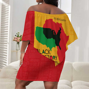 Black History Month Off Shoulder Short Dress - African February Design