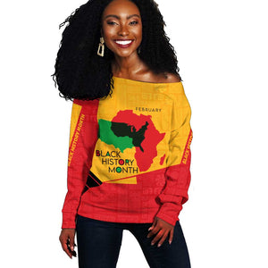 Black History Month Off Shoulder Sweater - African February Design