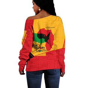 Black History Month Off Shoulder Sweater - African February Design