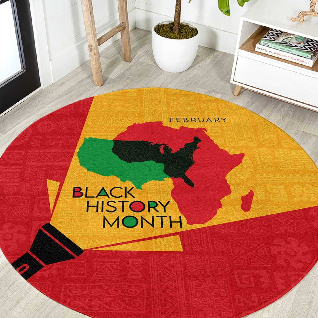 Black History Month Round Carpet - African February Design