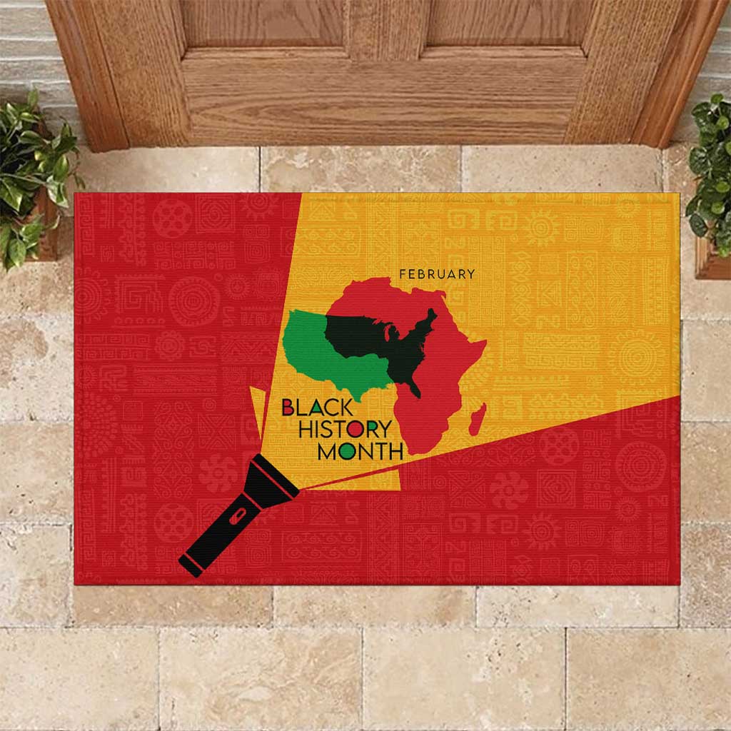 Black History Month Rubber Doormat - African February Design