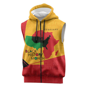 Black History Month Sleeveless Zip Hoodie - African February Design - African Pride
