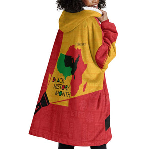 Black History Month Wearable Blanket Hoodie - African February Design