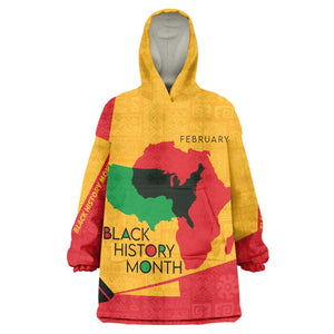 Black History Month Wearable Blanket Hoodie - African February Design