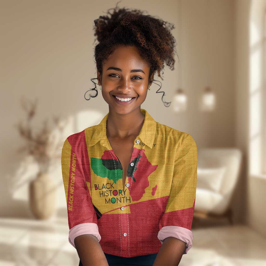 Black History Month Women Casual Shirt - African February Design