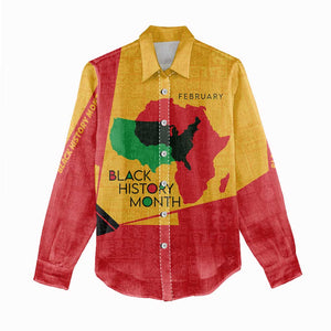 Black History Month Women Casual Shirt - African February Design