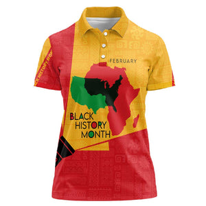 Black History Month Women Polo Shirt - African February Design