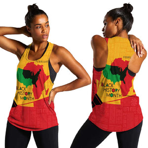 Black History Month Women Racerback Tank - African February Design