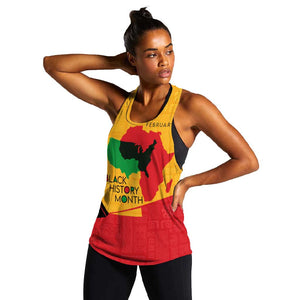 Black History Month Women Racerback Tank - African February Design