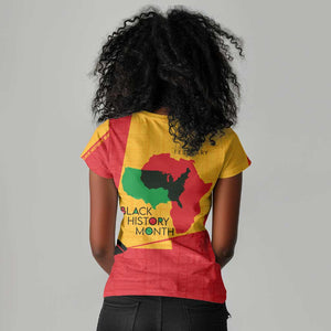 Black History Month Women V-Neck T-Shirt - African February Design