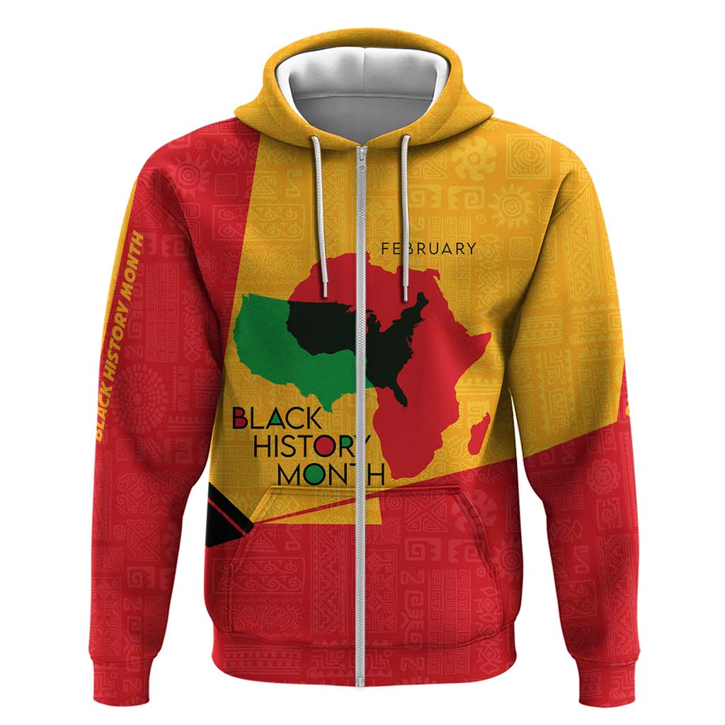 Black History Month Zip Hoodie - African February Design