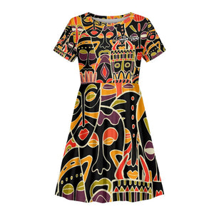 The Spirit of Africa Custom Kid Short Sleeve Dress