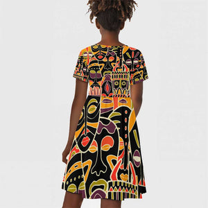 The Spirit of Africa Custom Kid Short Sleeve Dress