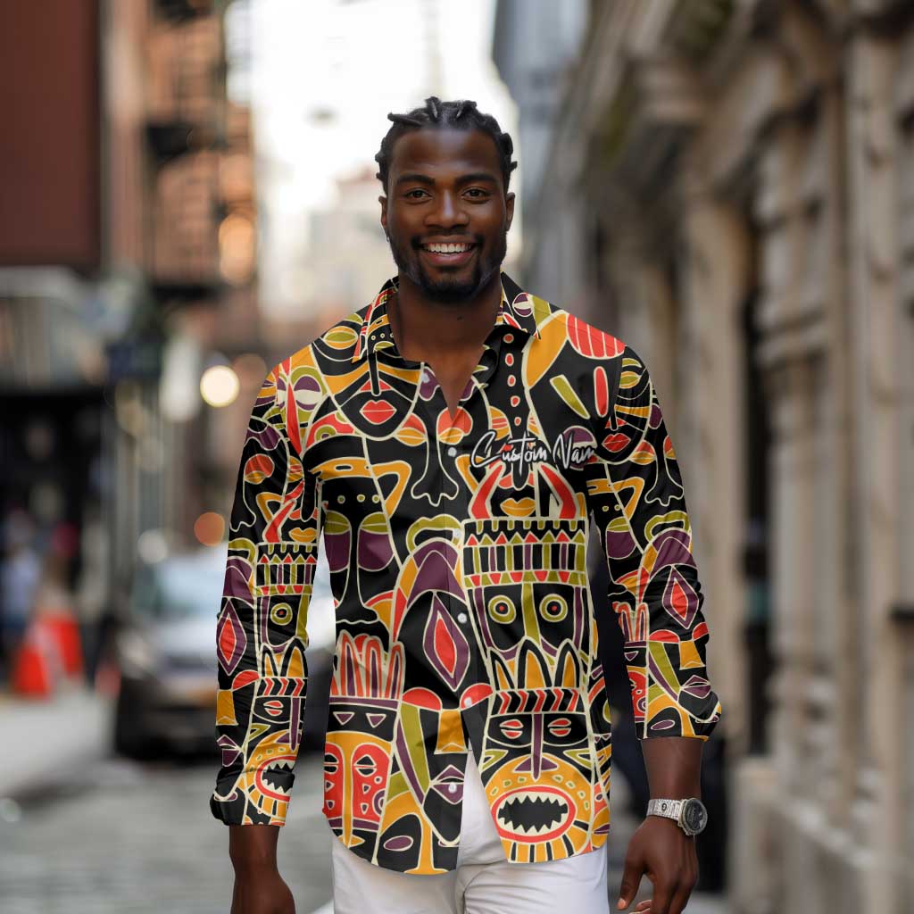The Spirit of Africa Custom Long Sleeve Button Shirt