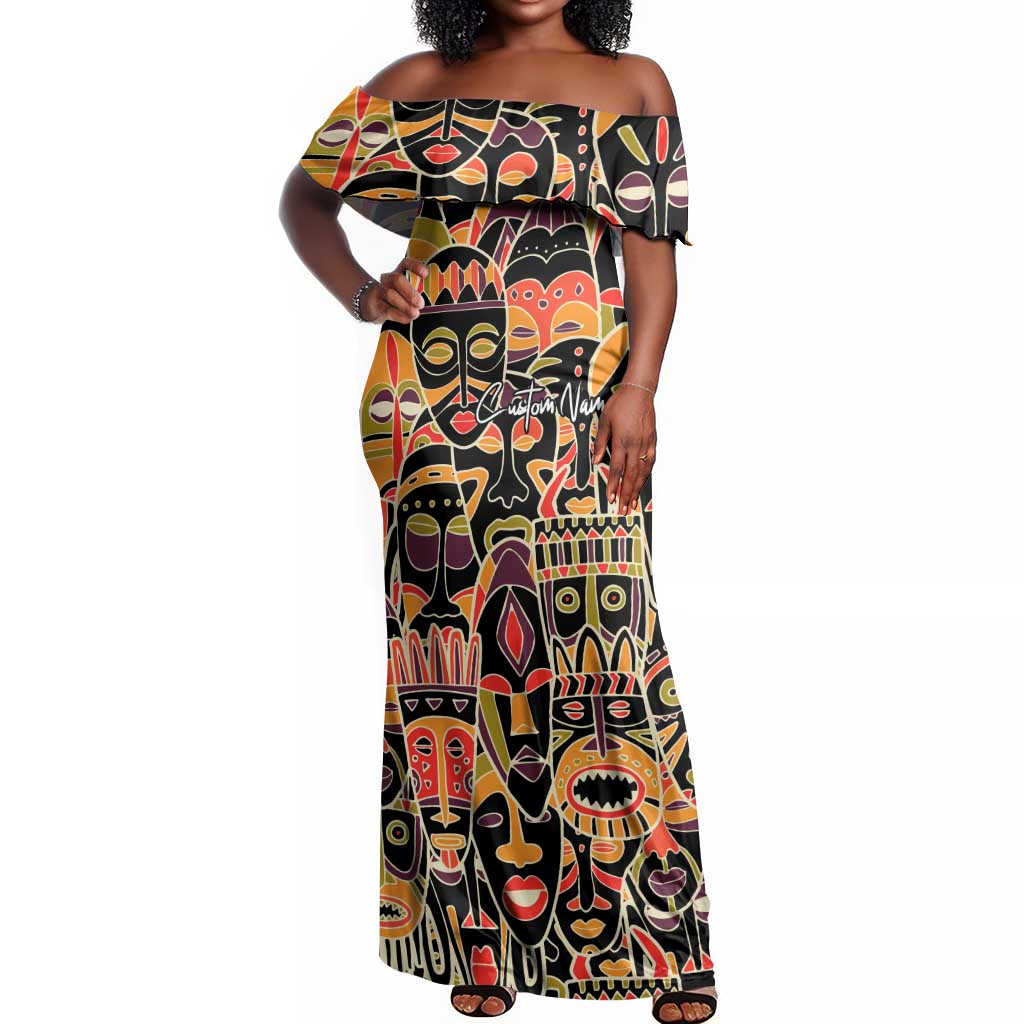 The Spirit of Africa Custom Off Shoulder Maxi Dress