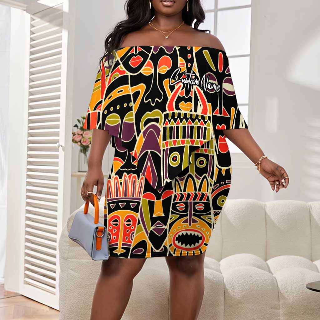 The Spirit of Africa Custom Off Shoulder Short Dress