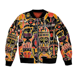 The Spirit of Africa Custom Sleeve Zip Bomber Jacket