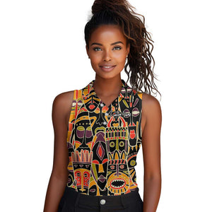 The Spirit of Africa Custom Women Sleeveless Polo Shirt