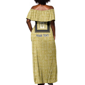 Personalized African Dashiki Off Shoulder Maxi Dress - Mudcloth Style