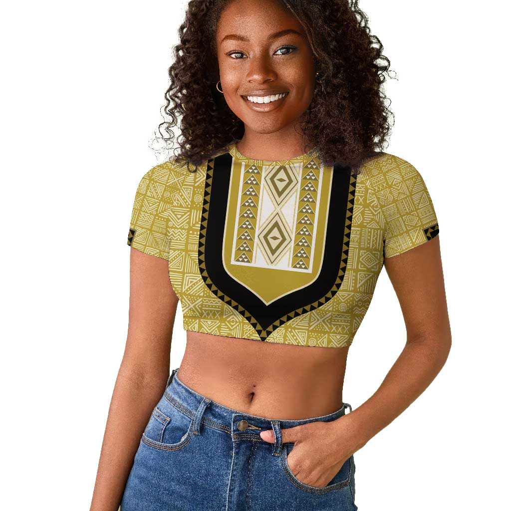 Personalized African Dashiki Raglan Cropped T shirt - Mudcloth Style