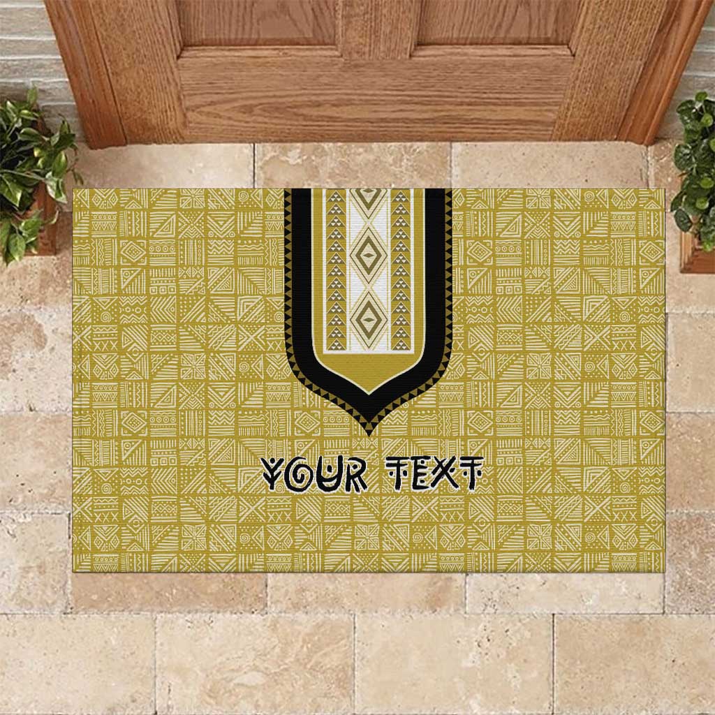 Personalized African Dashiki Rubber Doormat - Mudcloth Style