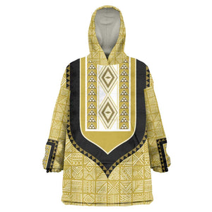 Personalized African Dashiki Wearable Blanket Hoodie - Mudcloth Style