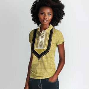 Personalized African Dashiki Women Polo Shirt - Mudcloth Style