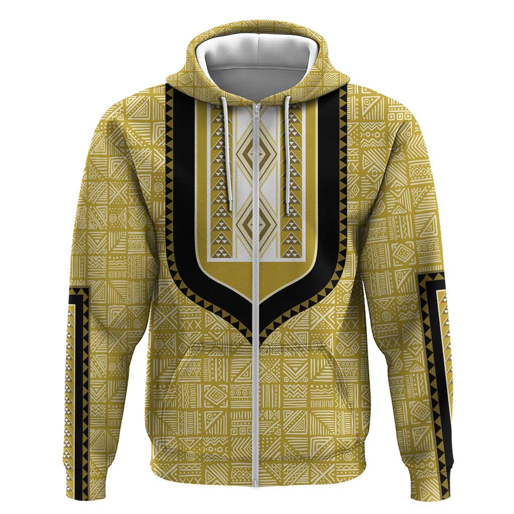 Personalized African Dashiki Zip Hoodie - Mudcloth Style