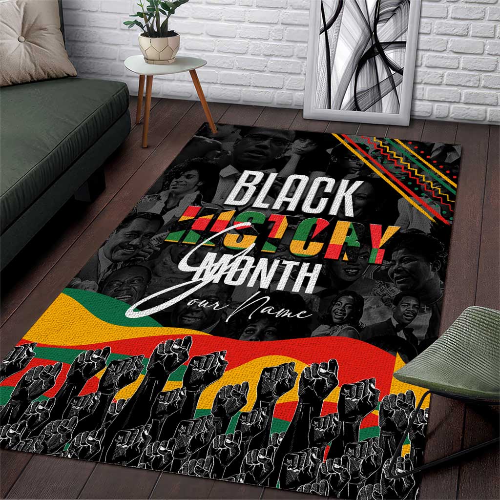 Personalized Black History Month Area Rug with African American Heroes