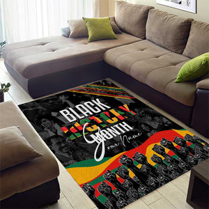 Personalized Black History Month Area Rug with African American Heroes