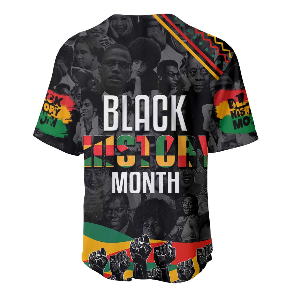 Personalized Black History Month Baseball Jersey with African American Heroes