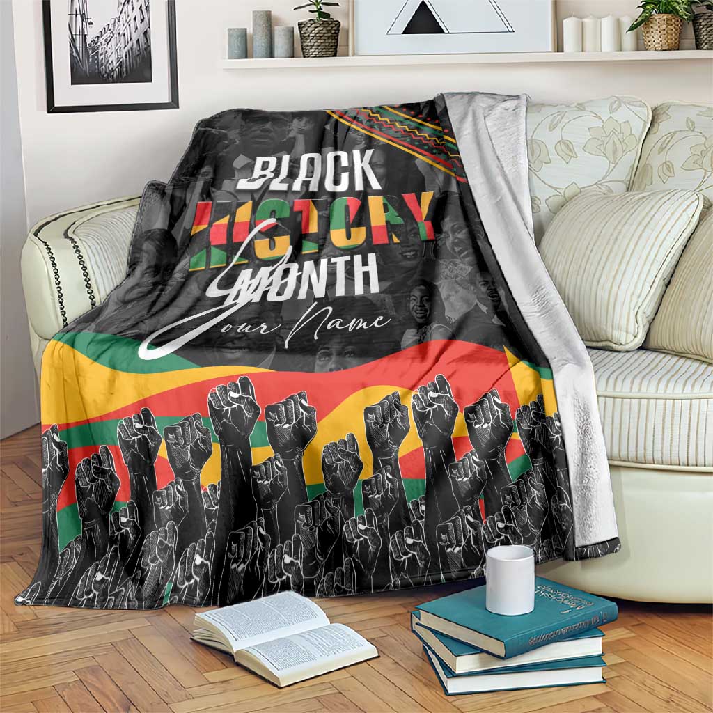 Personalized Black History Month Blanket with African American Heroes