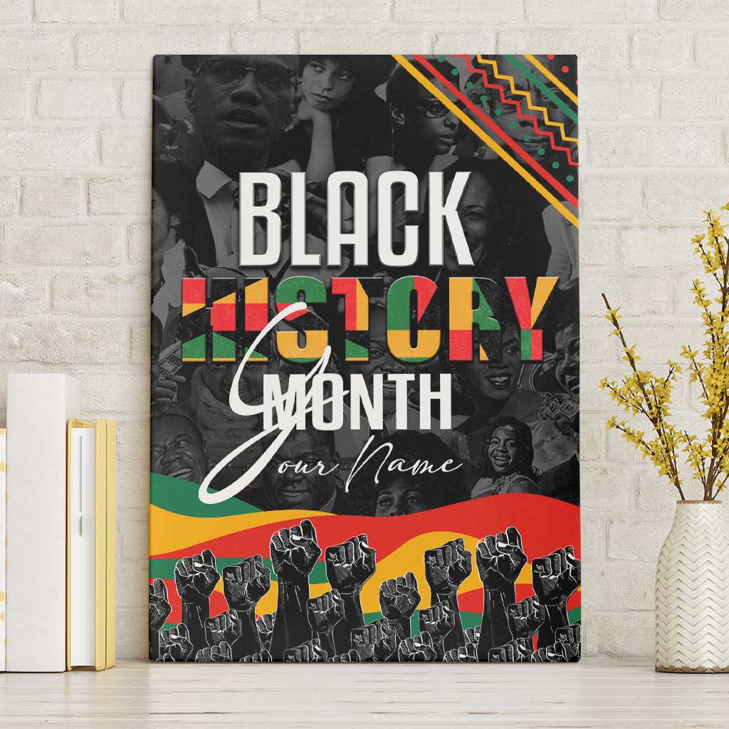 Personalized Black History Month Canvas Wall Art with African American Heroes