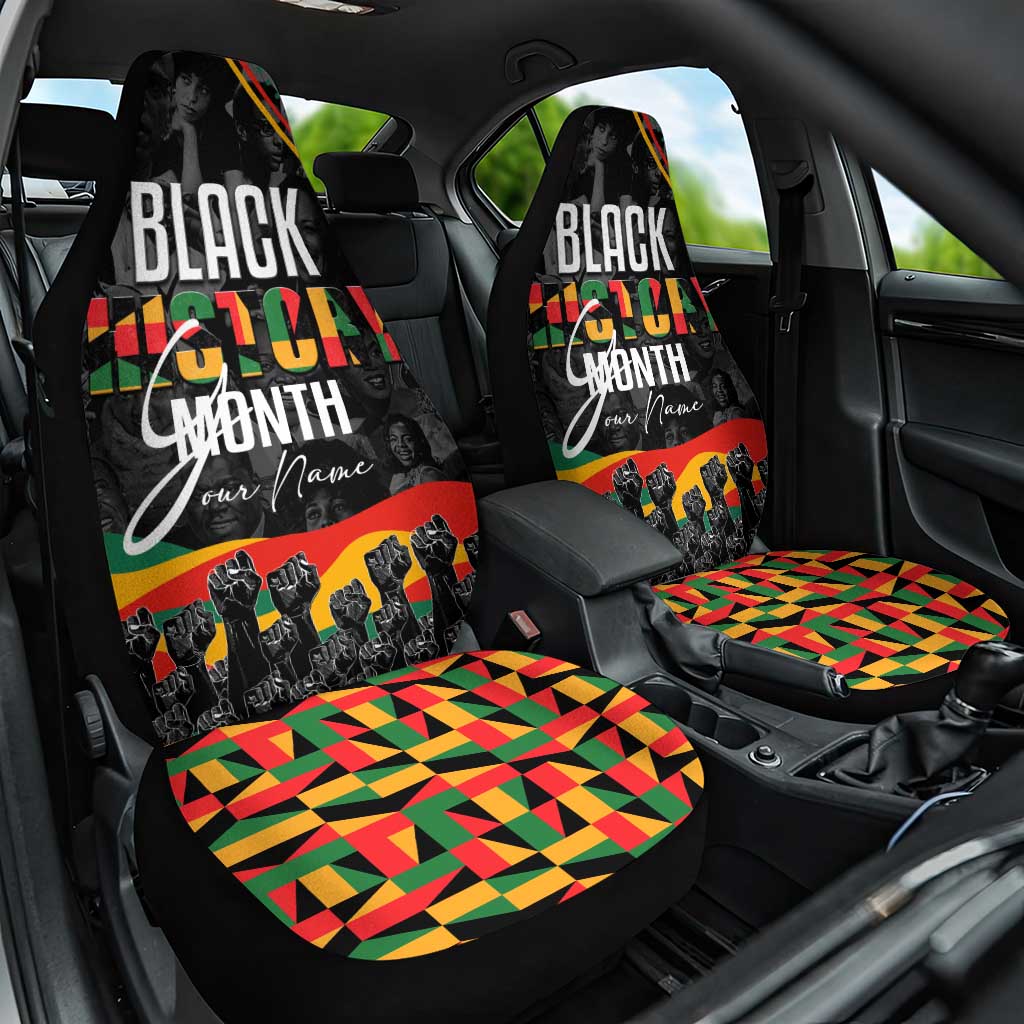 Personalized Black History Month Car Seat Cover with African American Heroes