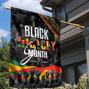 Personalized Black History Month Garden Flag with African American Heroes