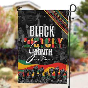 Personalized Black History Month Garden Flag with African American Heroes