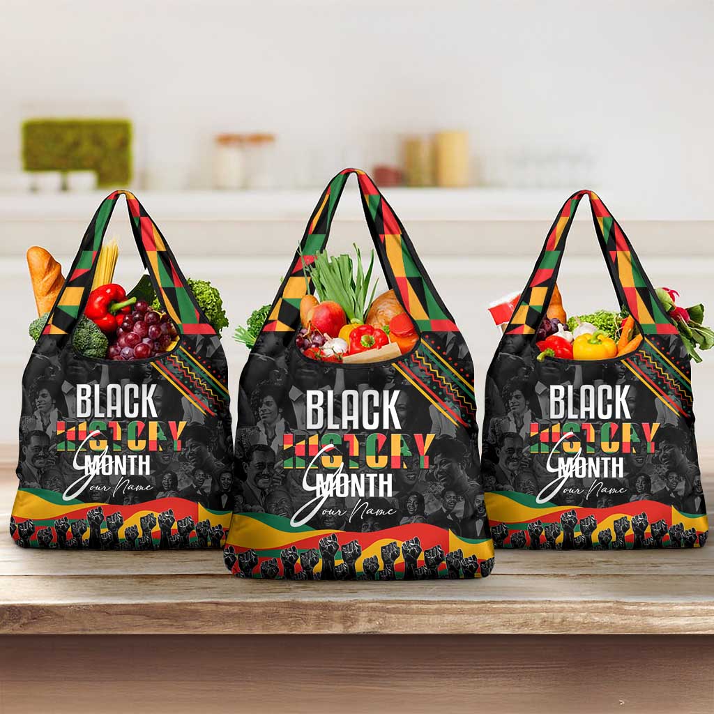 Personalized Black History Month Grocery Bag with African American Heroes