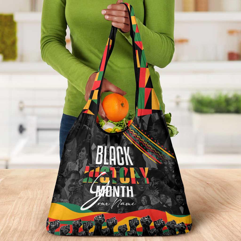 Personalized Black History Month Grocery Bag with African American Heroes