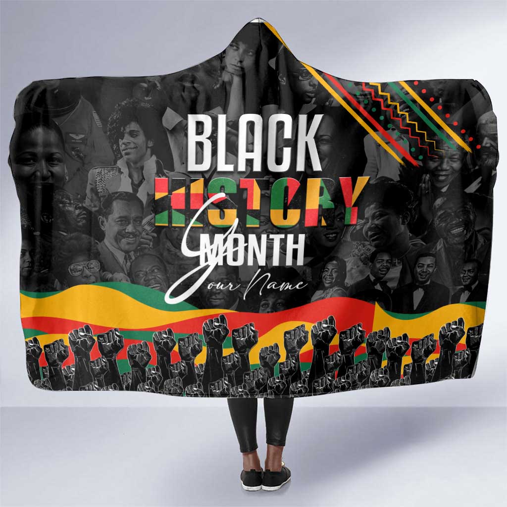 Personalized Black History Month Hooded Blanket with African American Heroes