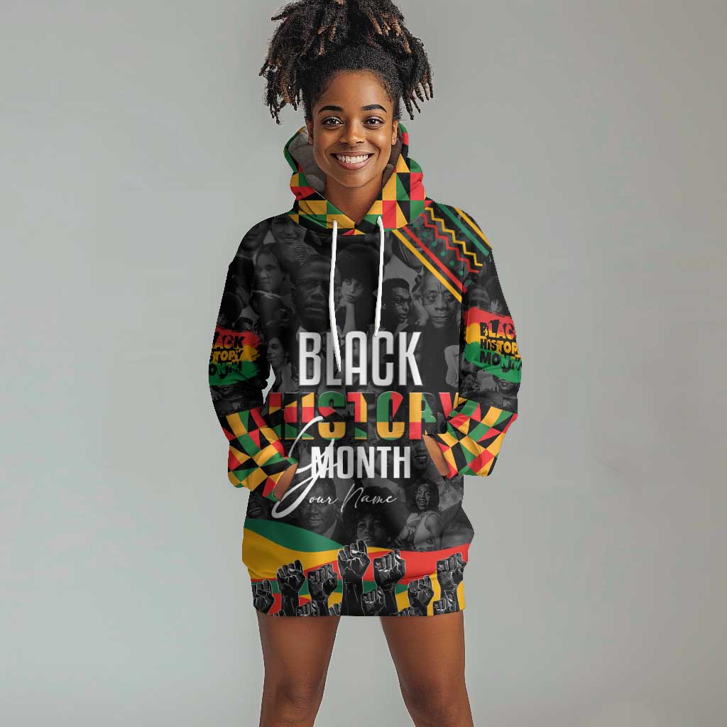 Personalized Black History Month Hoodie Dress with African American Heroes