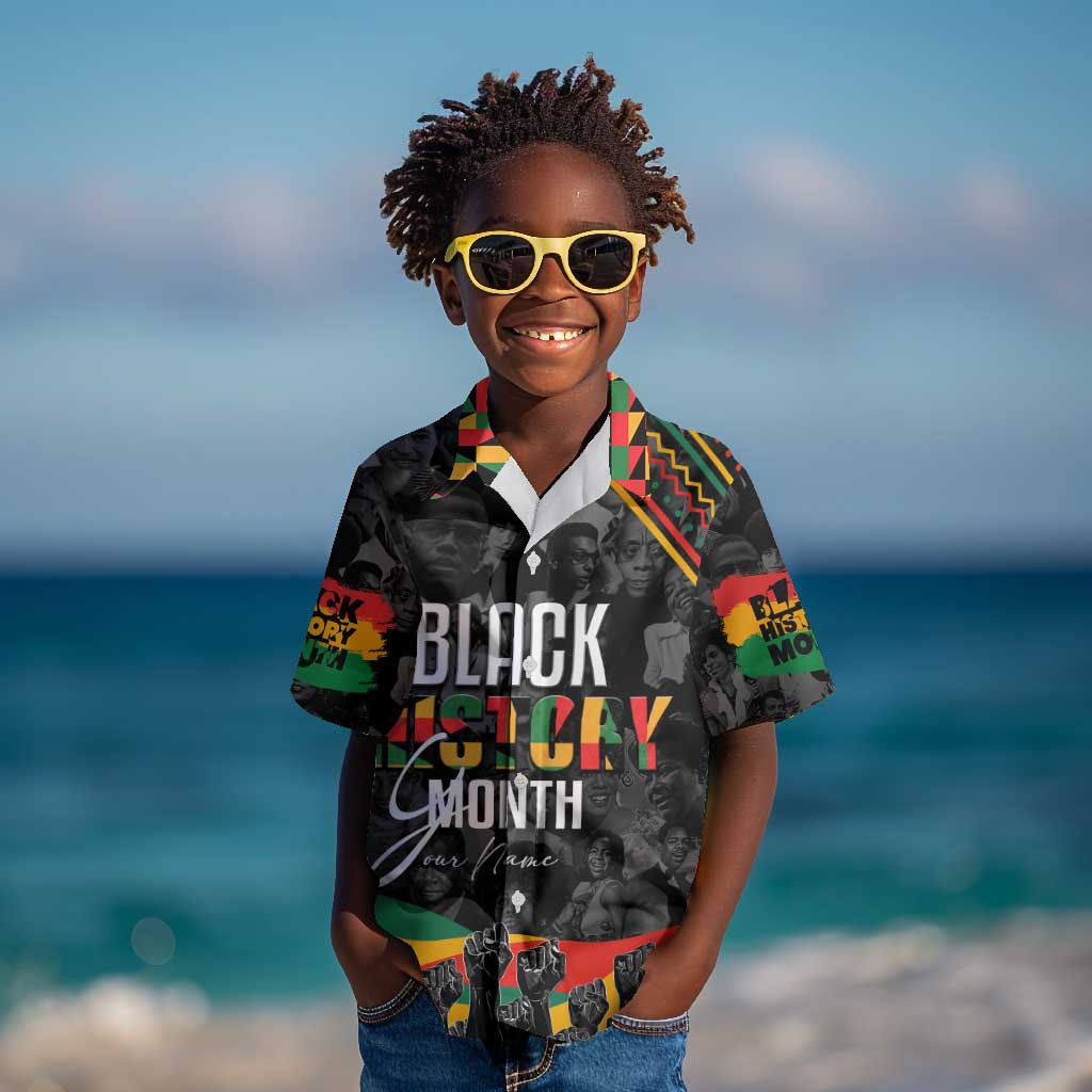 Personalized Black History Month Kid Hawaiian Shirt with African American Heroes