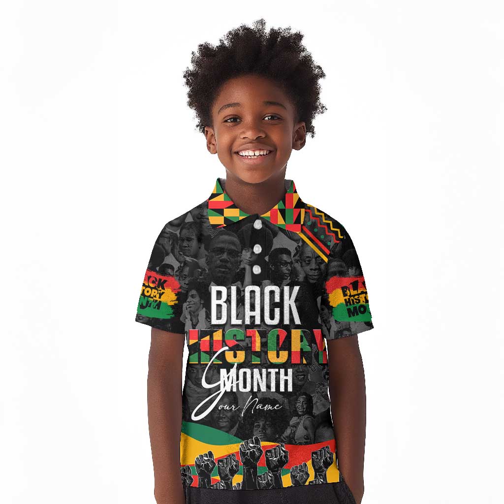 Personalized Black History Month Kid Polo Shirt with African American Heroes