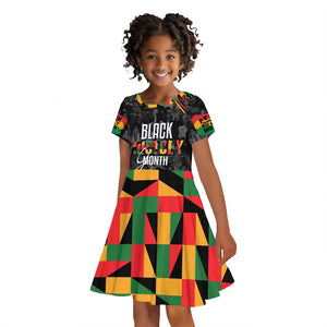 Personalized Black History Month Kid Short Sleeve Dress with African American Heroes