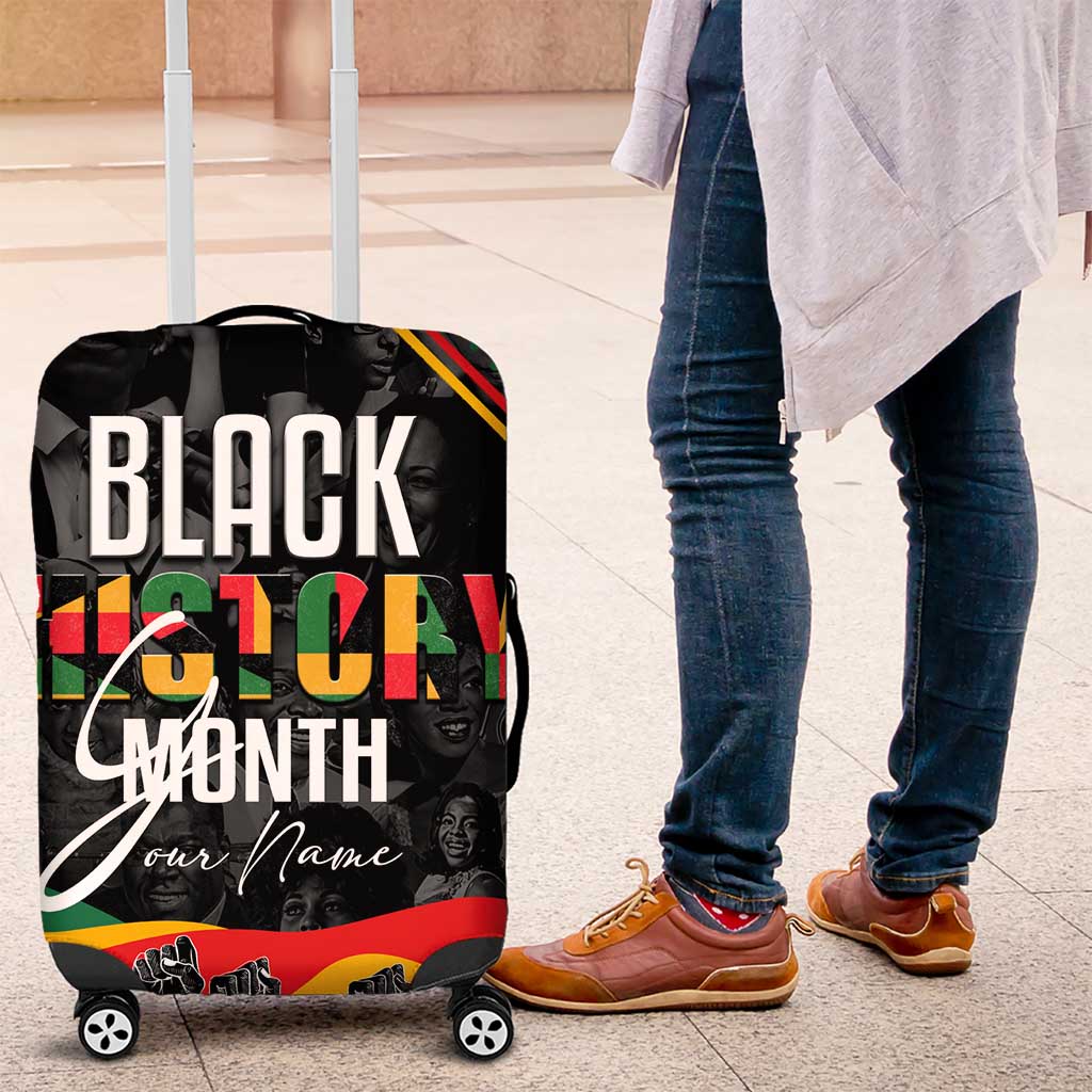 Personalized Black History Month Luggage Cover with African American Heroes