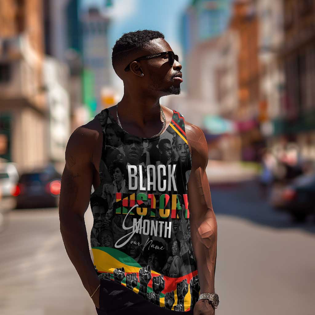 Personalized Black History Month Men Tank Top with African American Heroes