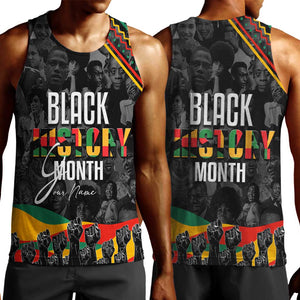 Personalized Black History Month Men Tank Top with African American Heroes